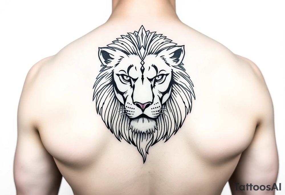 Lion of Judah fine line tattoo idea