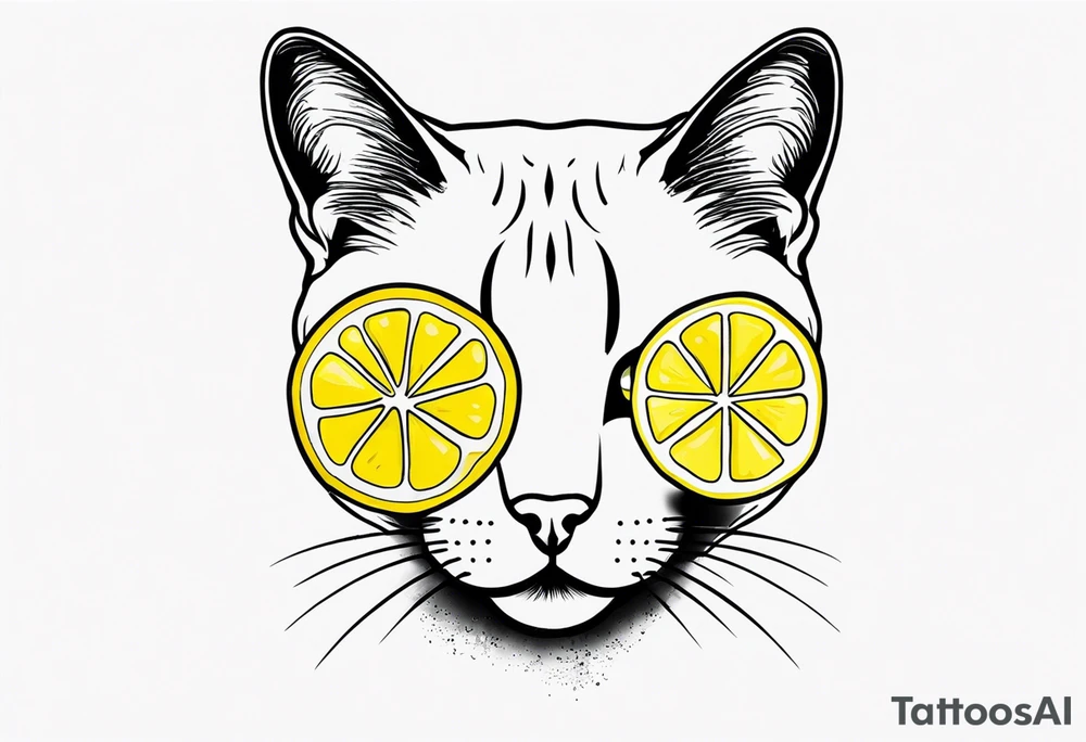 a combination between a lemon and a cat paw tattoo idea