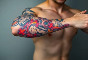 full left arm sleeve dedicated to my son with autism tattoo idea