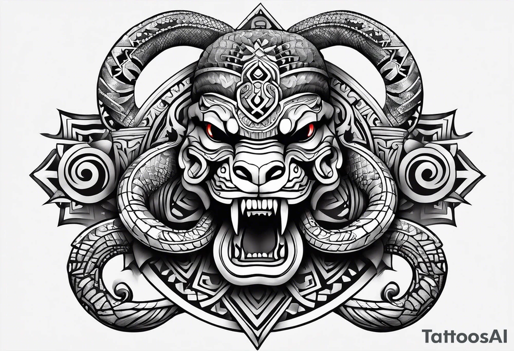 Aztec snake tattoo idea