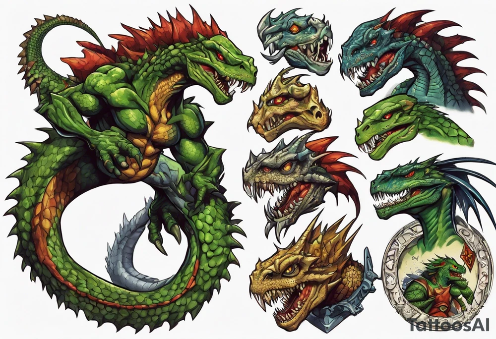 full heroes of might and magic 3 lizardman tattoo idea