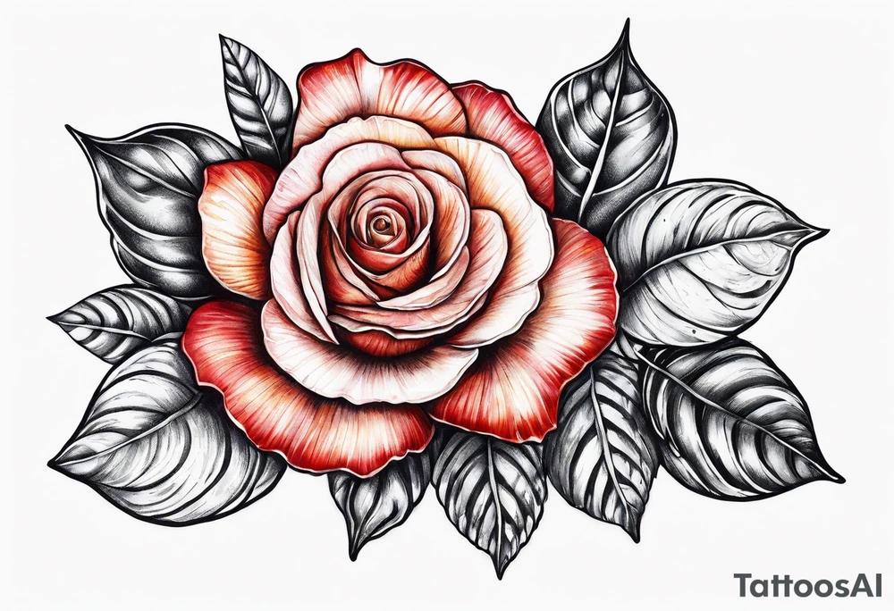 Shell with rose tattoo idea