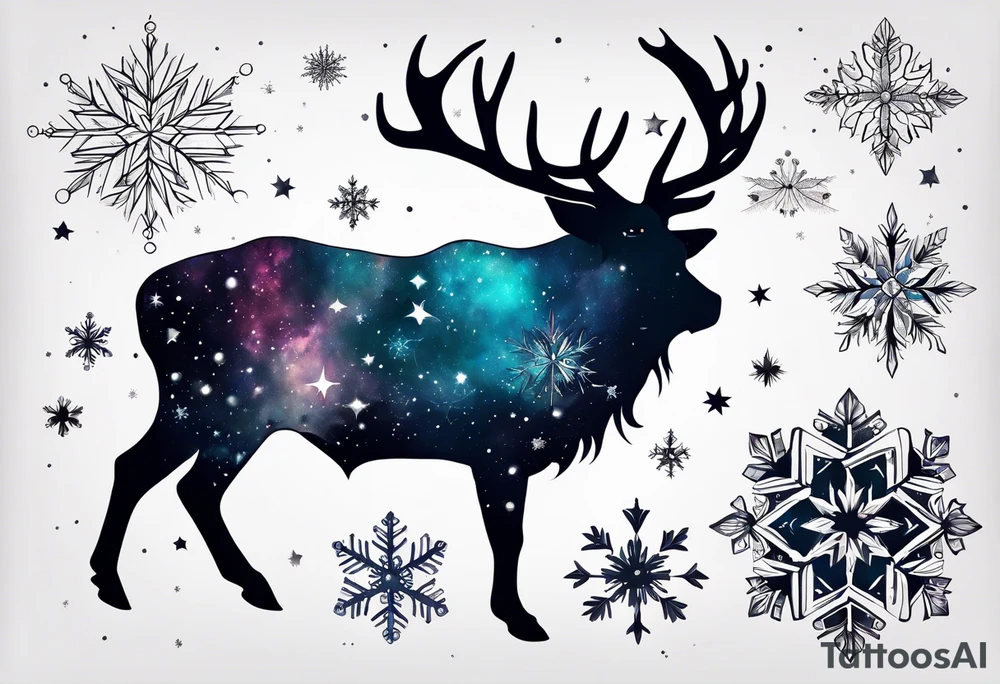 Constellation, animal, snowflake tattoo idea