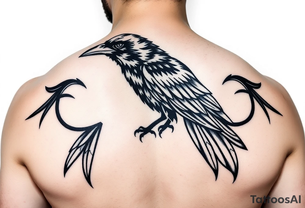 crow tribal tattoo idea