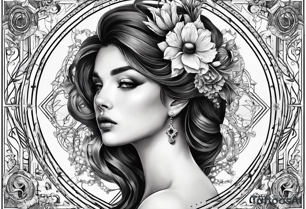 Segno zodiacale cancro con numero 69 tattoo idea