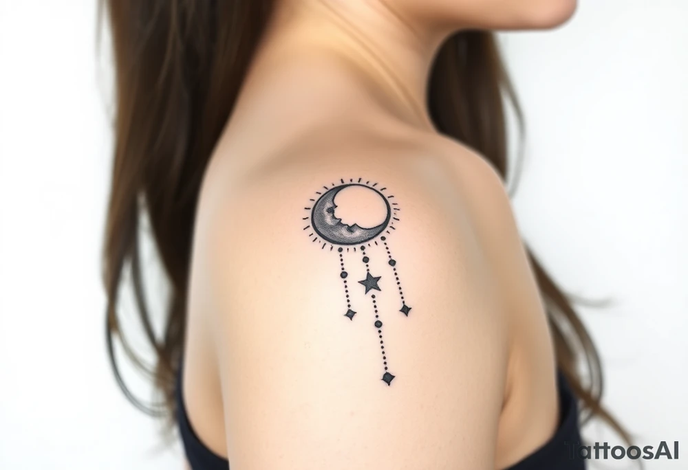 The sun the moon and the stars cascading tattoo idea