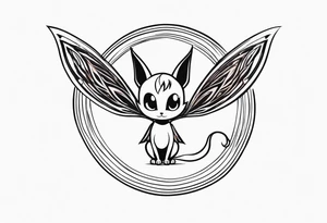 A fairy with a tail inspired by the logo of the show called Fairy Tail in a tattoo design sketch tattoo idea