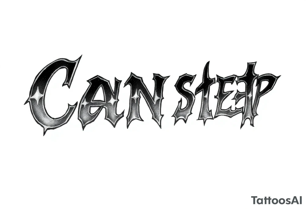 Words “Can’t Sleep” written in Heavy Metal font tattoo idea