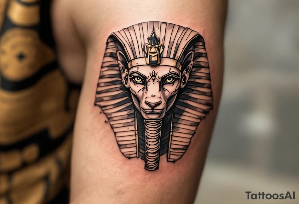 egyptian theme animals tattoo idea