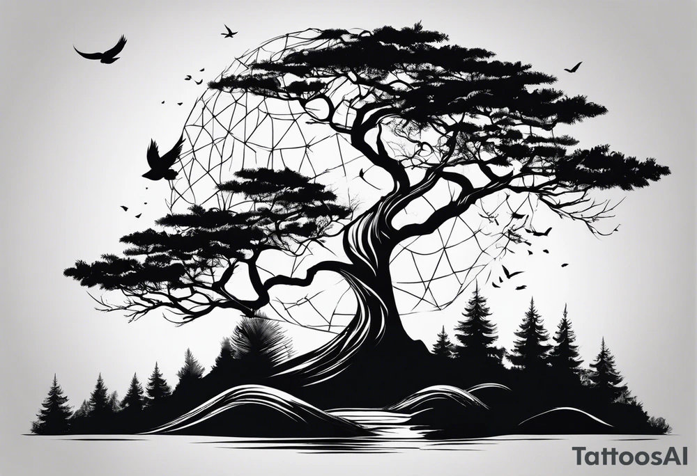 Bäume silhouette tattoo idea