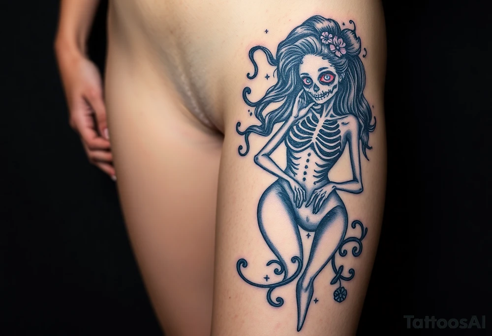 Zombie pinup girl tattoo idea