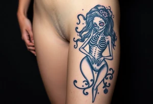 Zombie pinup girl tattoo idea