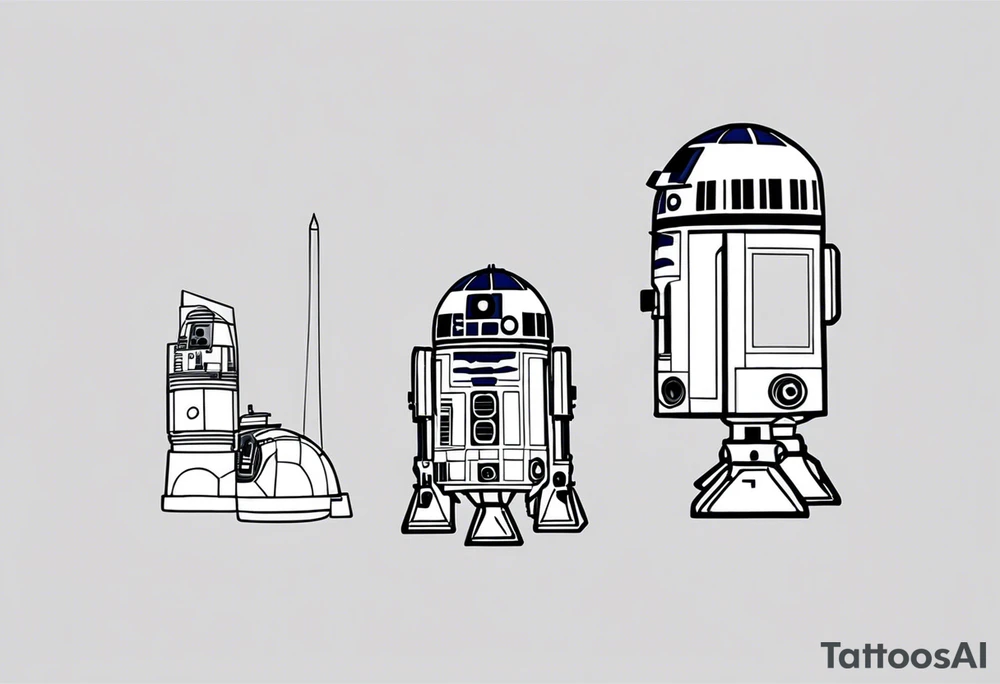 Simple, small R2-D2 from Star Wars, minimal details tattoo idea Simple, small R2-D2 from Star Wars, minimal details tattoo idea