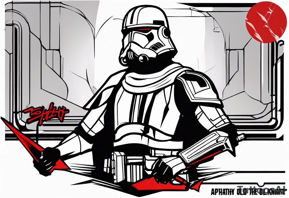 From the video game Star Wars: Knights of the Old Republic 2, “apathy is death” with Sion tattoo idea