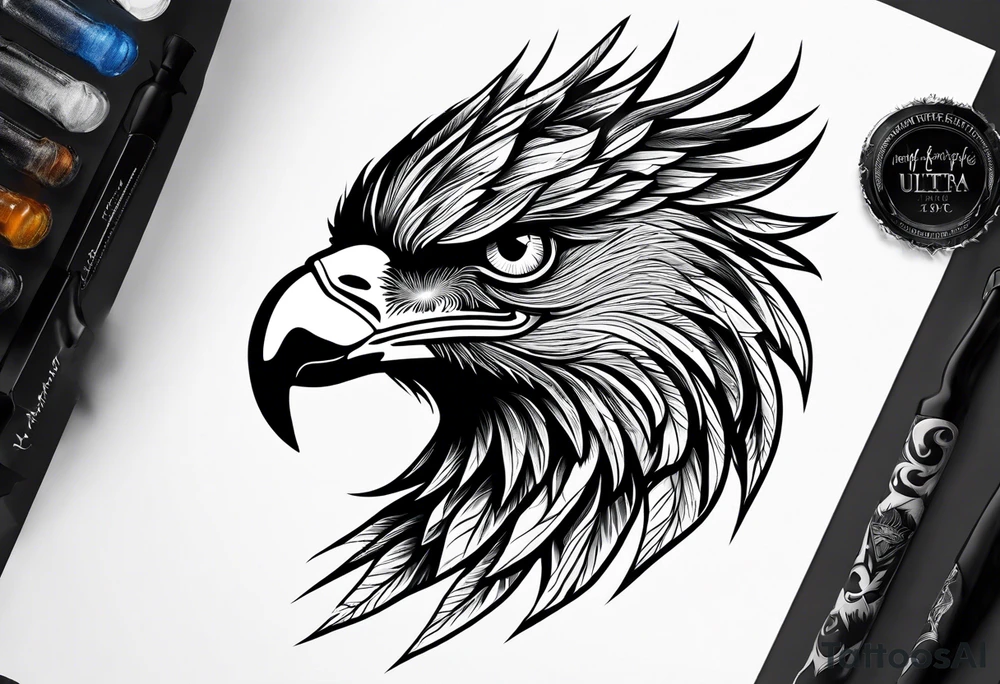 blue eyed eagle tattoo idea