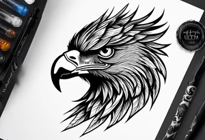blue eyed eagle tattoo idea