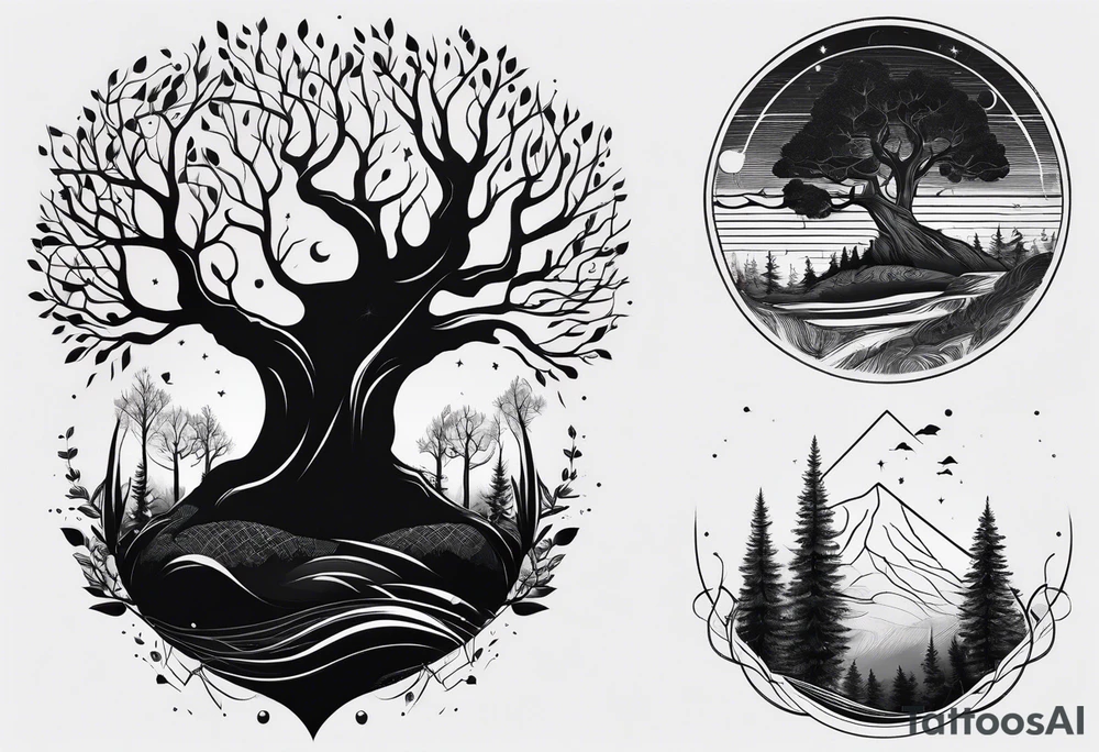 lines forest, minimalystic tattoo idea