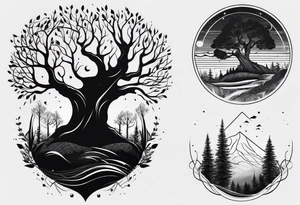 lines forest, minimalystic tattoo idea