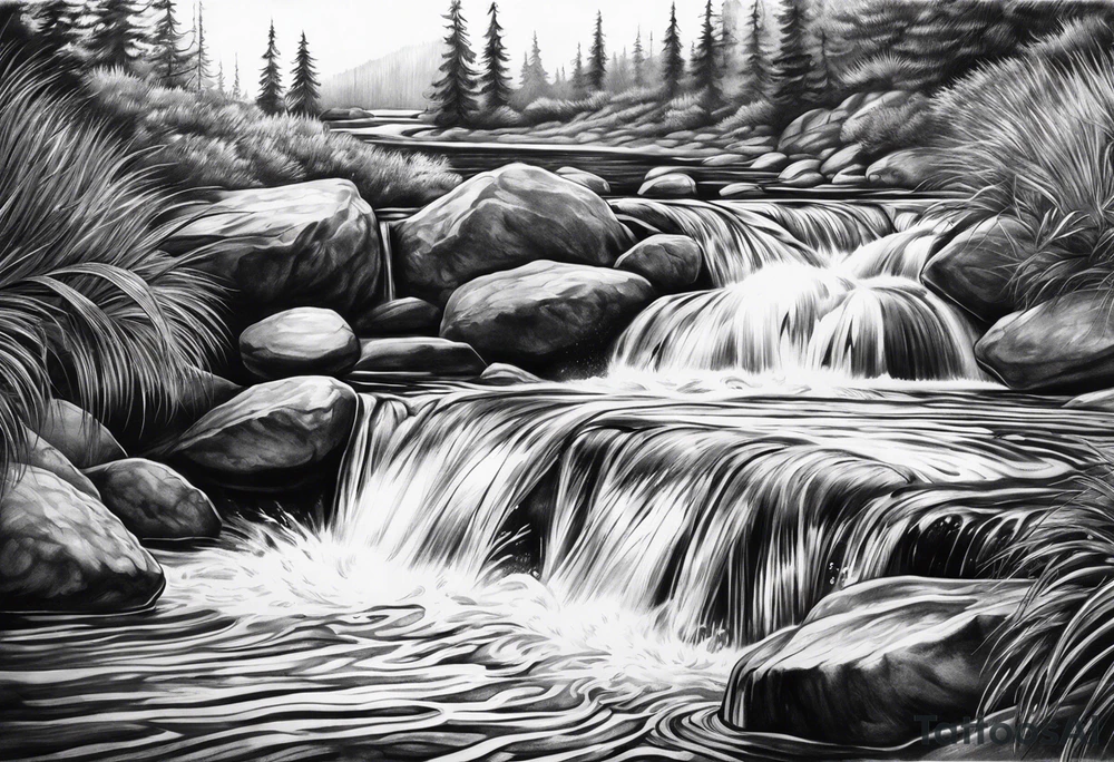 flowing 
water tattoo idea