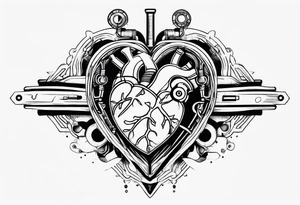 Mechanical Heart LOVE tattoo idea