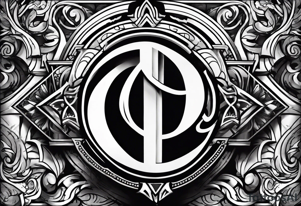 a percent sign and the money logo combined tattoo idea
