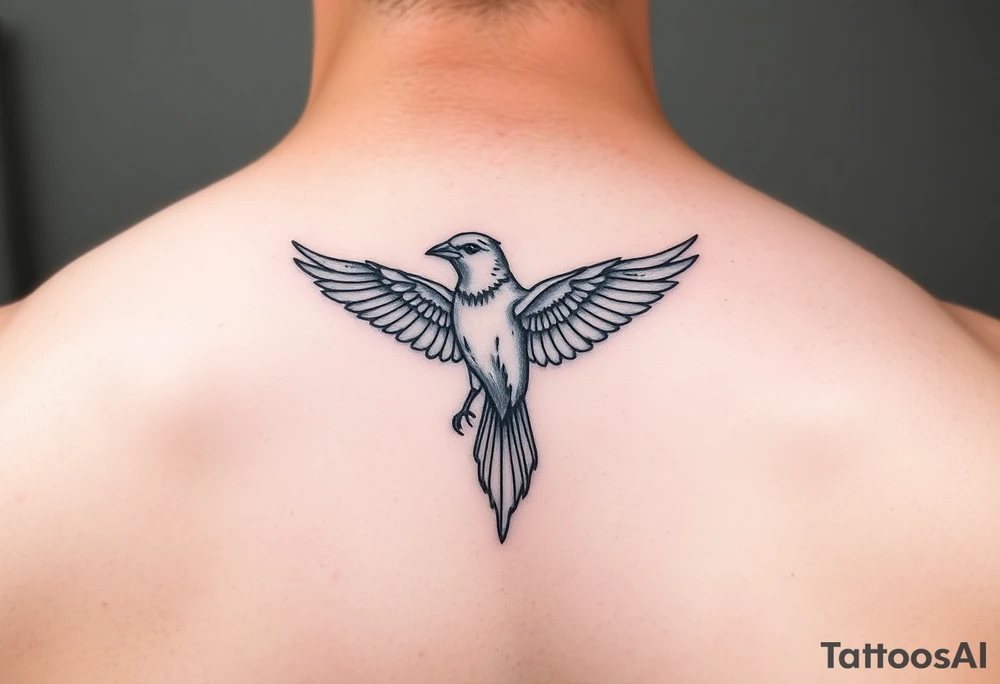 Micro realism bird tattoo idea