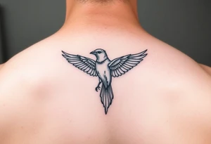 Micro realism bird tattoo idea