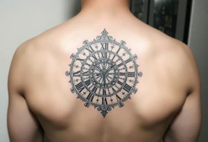 vintage roman numerals within ornate clockwork mechanism tattoo idea