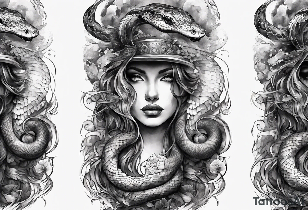 snake dying time and space enthropy tattoo idea