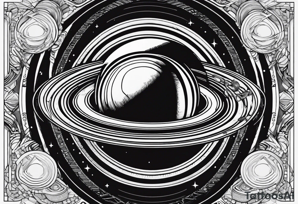 Saturn with the rings made of infinity symbols tattoo idea