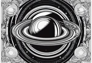 Saturn with the rings made of infinity symbols tattoo idea