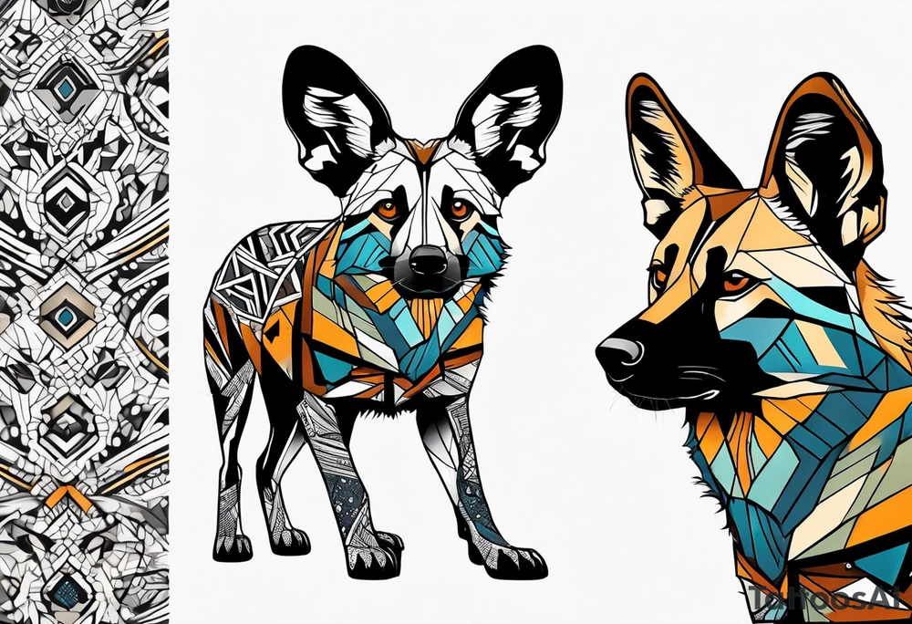 African wild dog tattoo idea