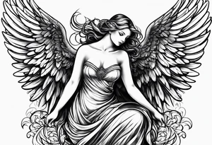 flying  guardian angel tattoo idea
