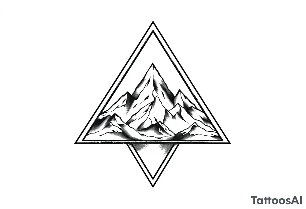 Triangle with mountain inside. There are 3 triangles tattoo idea Triangle with mountain inside. There are 3 triangles tattoo idea