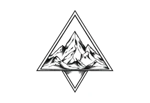 Triangle with mountain inside. There are 3 triangles tattoo idea