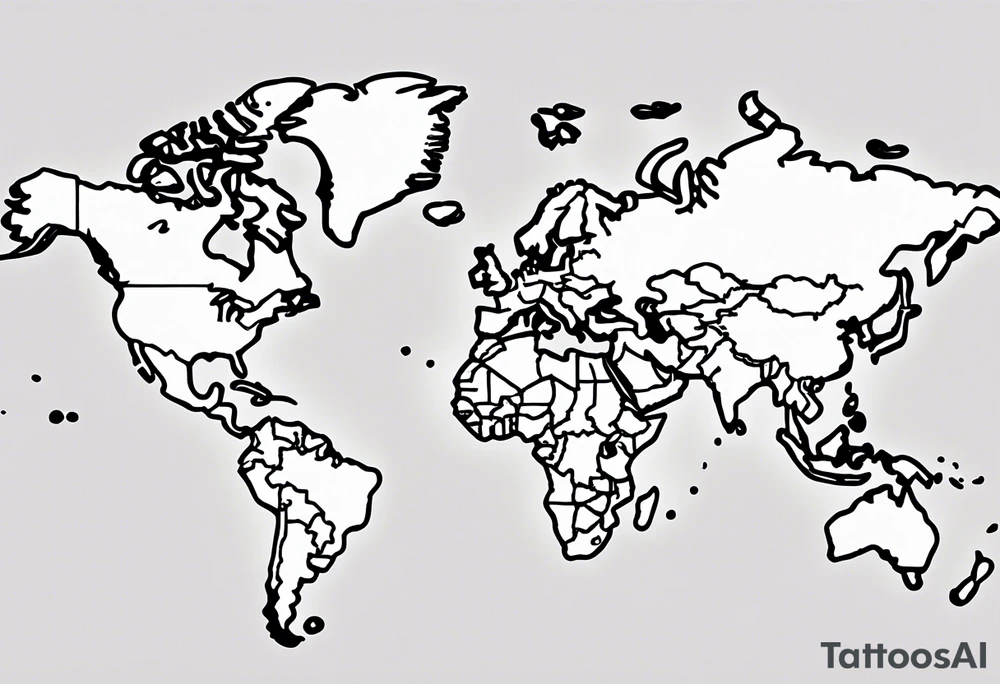 Mapa mundi no antebraco com tattoo idea