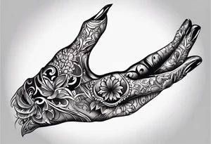 skeletal hand tattoo idea