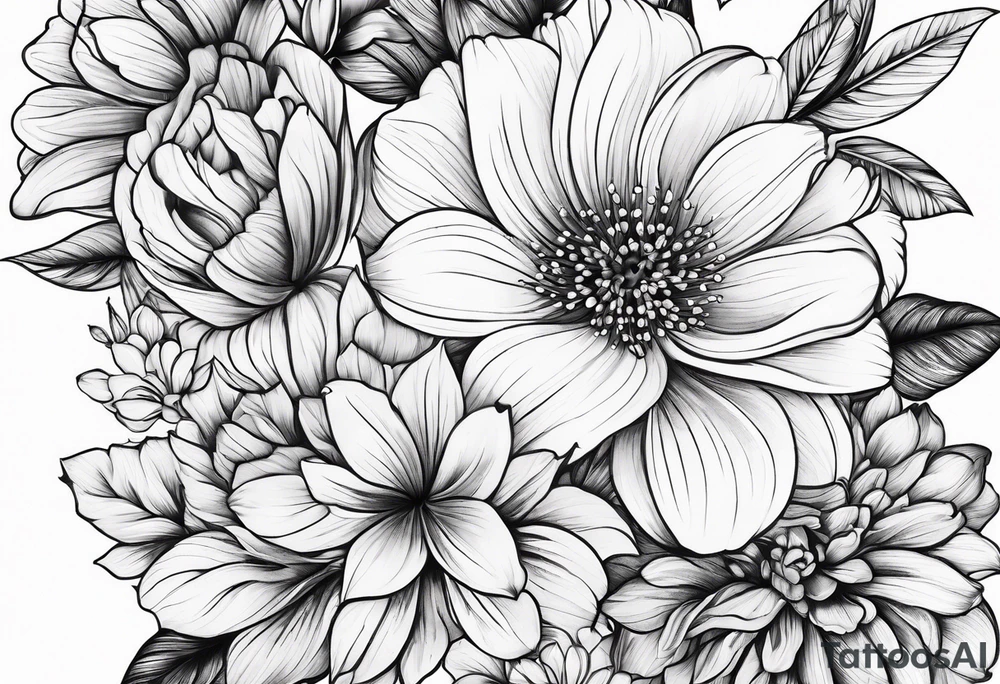 Delicate flower tattoo idea