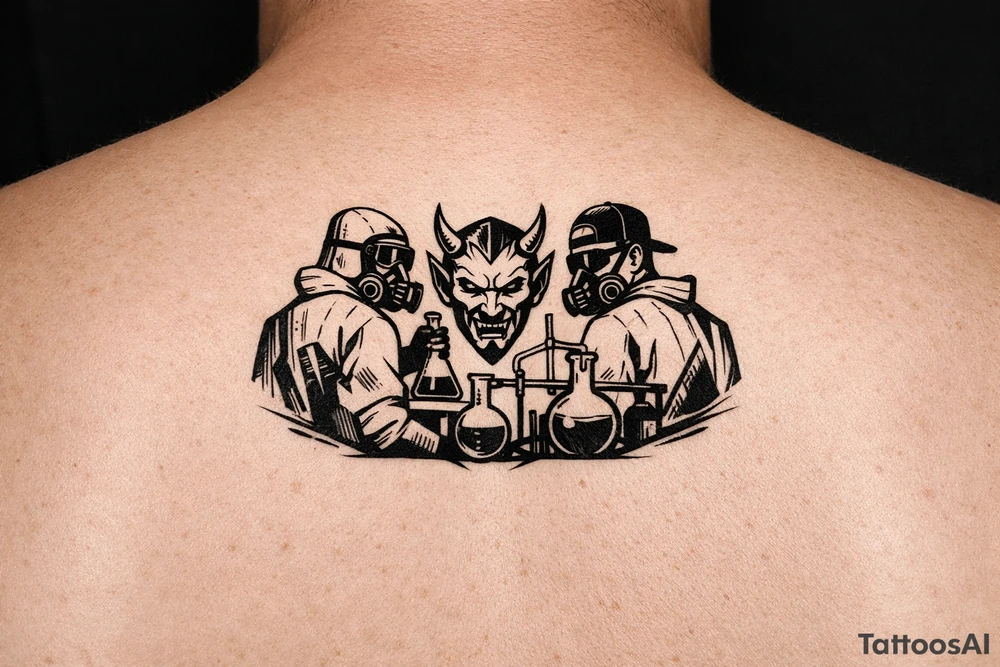 Meth chemists with devil tattoo idea