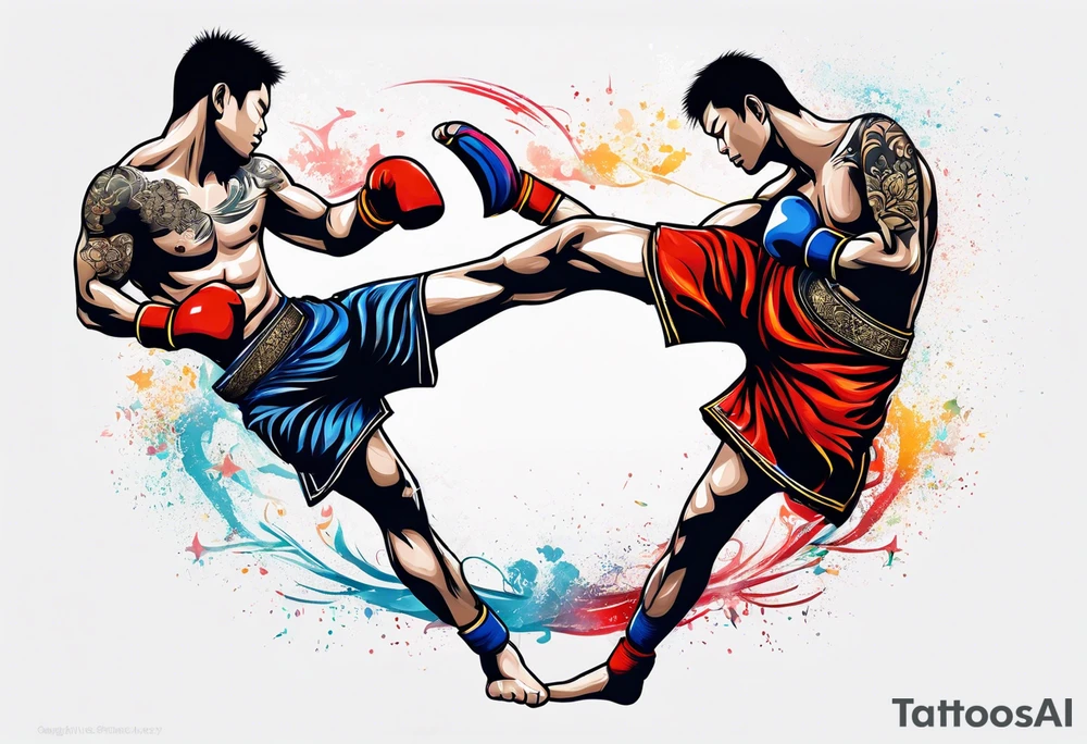 Muay Thai kick tattoo idea