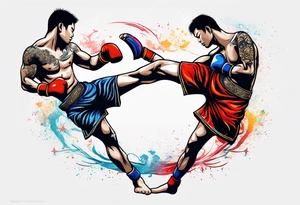 Muay Thai kick tattoo idea