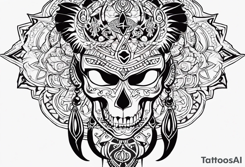 kali ma, alien goddess, valkrye, aries, cosmic pirate, divine feminine, zenza resonance, pachamama, lotus azul, blank panther, eagle, skull, 5D, nueva gaya, dna 12, left side chest tatoo tattoo idea
