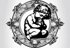 putti praying tattoo idea