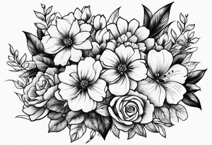 Flower bouquet tattoo idea