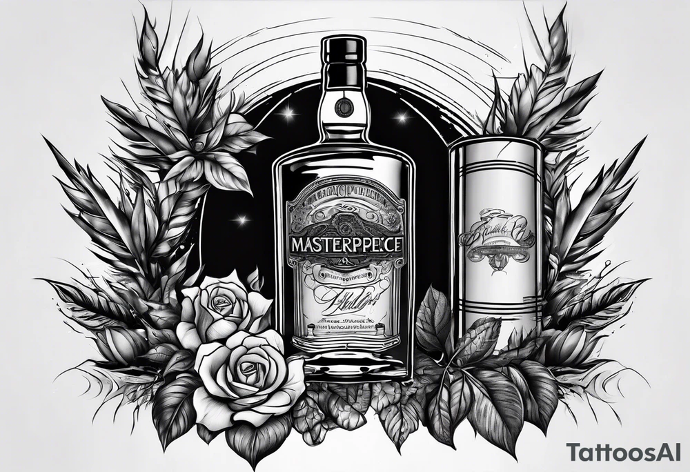 Imported supreme blend whiskey tattoo idea