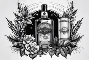Imported supreme blend whiskey tattoo idea