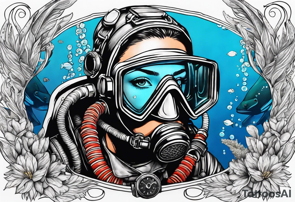 Scuba dive tattoo idea