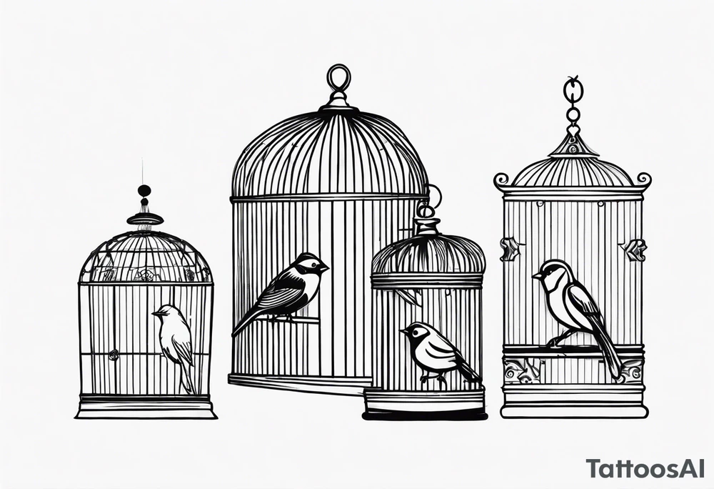 Bird cage tattoo idea