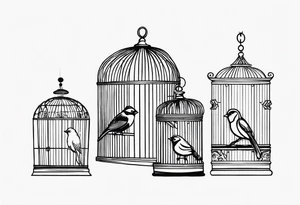Bird cage tattoo idea