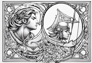 Zodiac Leo and sagittarius tattoo idea